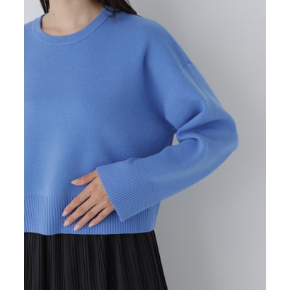 ナチュラルビューティーベーシック NATURAL BEAUTY BASIC クロップドダブルジャガードニット （オフホワイト1）｜詳細画像