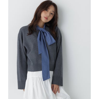 ナチュラルビューティーベーシック NATURAL BEAUTY BASIC クロップドダブルジャガードニット （オフホワイト1）｜詳細画像