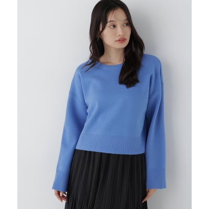 ナチュラルビューティーベーシック NATURAL BEAUTY BASIC クロップドダブルジャガードニット （オフホワイト1）｜詳細画像