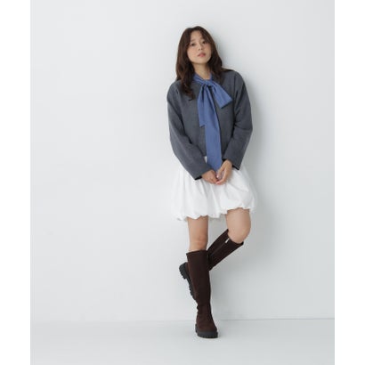 ナチュラルビューティーベーシック NATURAL BEAUTY BASIC クロップドダブルジャガードニット （オフホワイト1）｜詳細画像