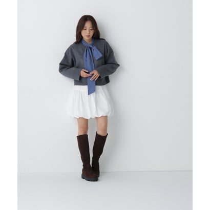 ナチュラルビューティーベーシック NATURAL BEAUTY BASIC クロップドダブルジャガードニット （オフホワイト1）｜詳細画像