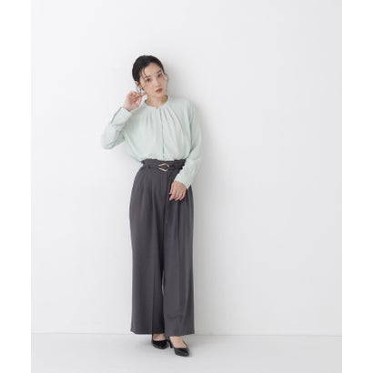 ナチュラルビューティーベーシック NATURAL BEAUTY BASIC フロントタックブラウス （ネイビー）｜詳細画像