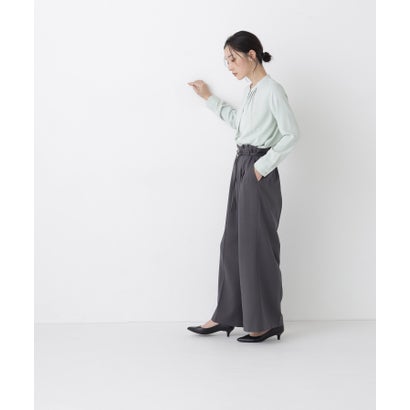 ナチュラルビューティーベーシック NATURAL BEAUTY BASIC フロントタックブラウス （ネイビー）｜詳細画像