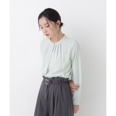 ナチュラルビューティーベーシック NATURAL BEAUTY BASIC フロントタックブラウス （ネイビー）｜詳細画像