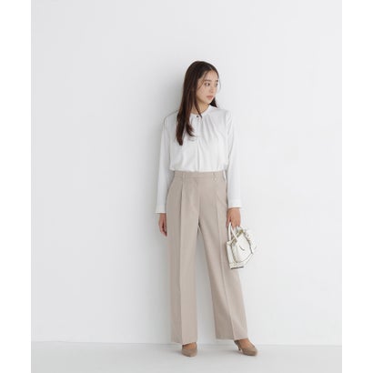 ナチュラルビューティーベーシック NATURAL BEAUTY BASIC フロントタックブラウス （ネイビー）｜詳細画像