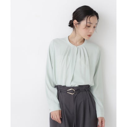 ナチュラルビューティーベーシック NATURAL BEAUTY BASIC フロントタックブラウス （ネイビー）｜詳細画像