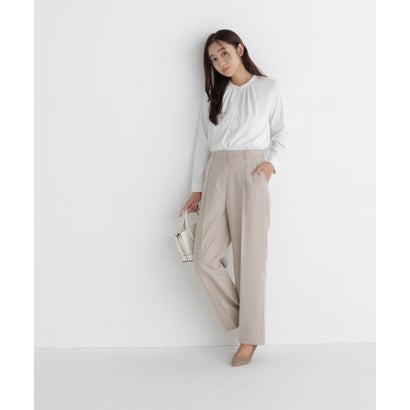ナチュラルビューティーベーシック NATURAL BEAUTY BASIC フロントタックブラウス （ネイビー）｜詳細画像
