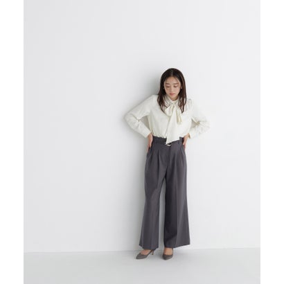 ナチュラルビューティーベーシック NATURAL BEAUTY BASIC 2WAYリボンボウタイブラウス （ブルー）｜詳細画像
