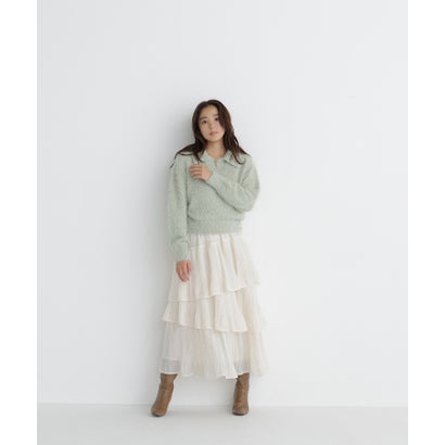 ナチュラルビューティーベーシック NATURAL BEAUTY BASIC プリーツティアードスカート （チャコール1）｜詳細画像