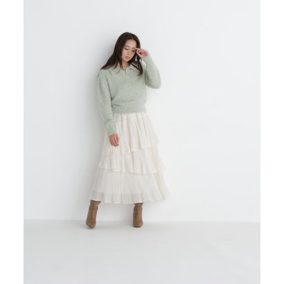 ナチュラルビューティーベーシック NATURAL BEAUTY BASIC プリーツティアードスカート （チャコール1）｜詳細画像