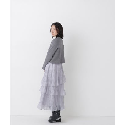ナチュラルビューティーベーシック NATURAL BEAUTY BASIC プリーツティアードスカート （チャコール1）｜詳細画像
