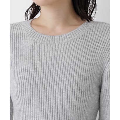 ナチュラルビューティーベーシック NATURAL BEAUTY BASIC フォルムペプラムニット （ライトグレー系2）｜詳細画像