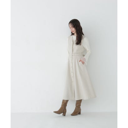 ナチュラルビューティーベーシック NATURAL BEAUTY BASIC シアーフレアカフスリブニット （ブラック）｜詳細画像