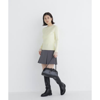 ナチュラルビューティーベーシック NATURAL BEAUTY BASIC シアーフレアカフスリブニット （ブラック）｜詳細画像