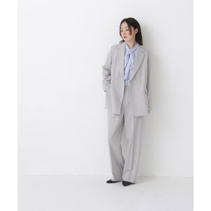 ナチュラルビューティーベーシック NATURAL BEAUTY BASIC ダブルブレストボクシーシセットアップ （ライトグレー2）｜詳細画像