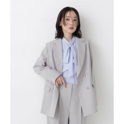 ナチュラルビューティーベーシック NATURAL BEAUTY BASIC ダブルブレストボクシーシセットアップ （ライトグレー2）｜詳細画像