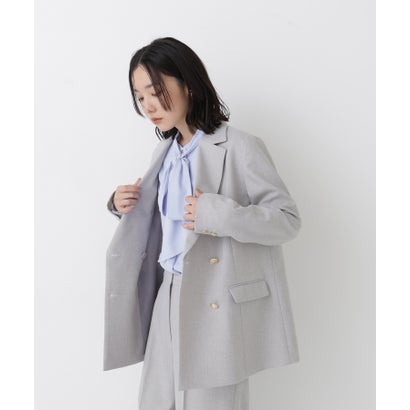 ナチュラルビューティーベーシック NATURAL BEAUTY BASIC ダブルブレストボクシーシセットアップ （ライトグレー2）｜詳細画像
