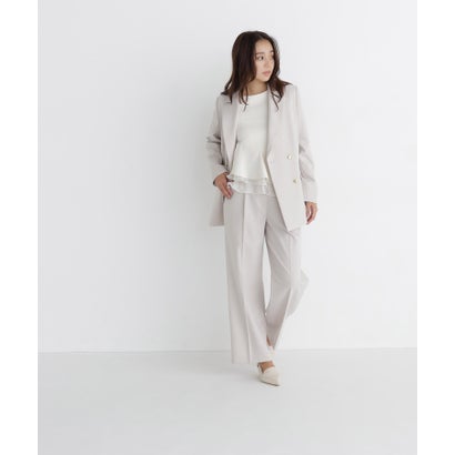 ナチュラルビューティーベーシック NATURAL BEAUTY BASIC ダブルブレストボクシーシセットアップ （ライトグレー2）｜詳細画像