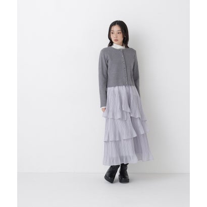 ナチュラルビューティーベーシック NATURAL BEAUTY BASIC プリーツティアードスカート （ラベンダー）｜詳細画像