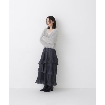 ナチュラルビューティーベーシック NATURAL BEAUTY BASIC プリーツティアードスカート （ラベンダー）｜詳細画像