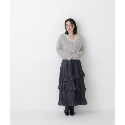 ナチュラルビューティーベーシック NATURAL BEAUTY BASIC プリーツティアードスカート （ラベンダー）｜詳細画像