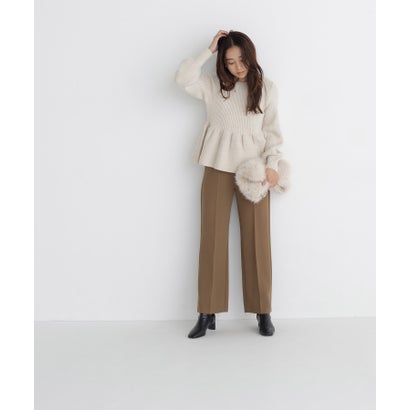 ナチュラルビューティーベーシック NATURAL BEAUTY BASIC フォルムペプラムニット （ブルー系2）｜詳細画像