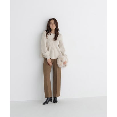 ナチュラルビューティーベーシック NATURAL BEAUTY BASIC フォルムペプラムニット （ブルー系2）｜詳細画像