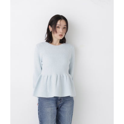 ナチュラルビューティーベーシック NATURAL BEAUTY BASIC フォルムペプラムニット （ブルー系2）｜詳細画像