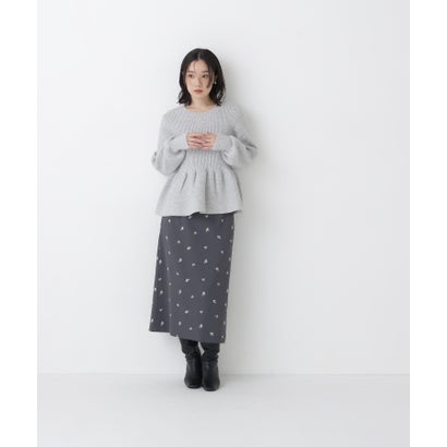 ナチュラルビューティーベーシック NATURAL BEAUTY BASIC フォルムペプラムニット （ブルー系2）｜詳細画像