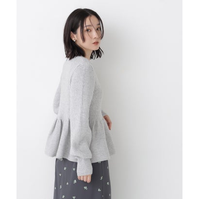 ナチュラルビューティーベーシック NATURAL BEAUTY BASIC フォルムペプラムニット （ブルー系2）｜詳細画像