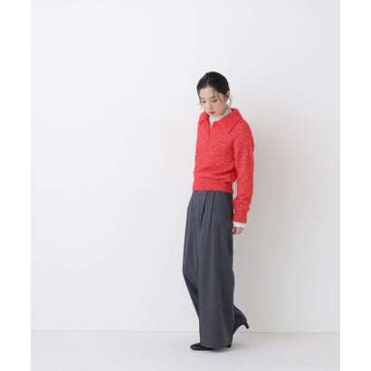 ナチュラルビューティーベーシック NATURAL BEAUTY BASIC フェザーラメ混ニット （レッド系2）｜詳細画像