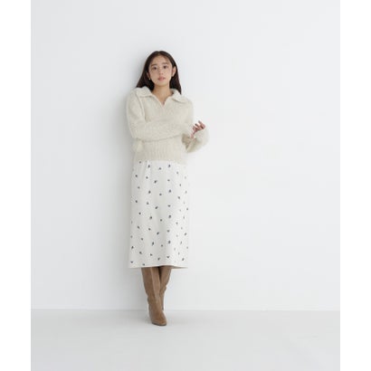 ナチュラルビューティーベーシック NATURAL BEAUTY BASIC フェザーラメ混ニット （レッド系2）｜詳細画像