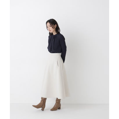 ナチュラルビューティーベーシック NATURAL BEAUTY BASIC フロントタックブラウス （ライトグリーン）｜詳細画像