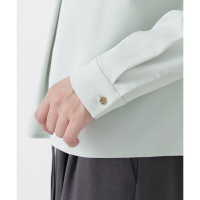 ナチュラルビューティーベーシック NATURAL BEAUTY BASIC フロントタックブラウス （ライトグリーン）｜詳細画像