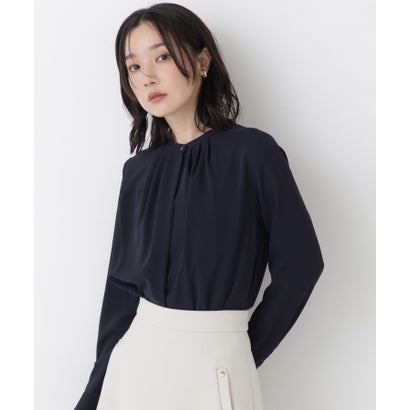 ナチュラルビューティーベーシック NATURAL BEAUTY BASIC フロントタックブラウス （ライトグリーン）｜詳細画像