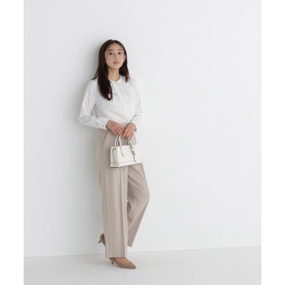 ナチュラルビューティーベーシック NATURAL BEAUTY BASIC フロントタックブラウス （ライトグリーン）｜詳細画像
