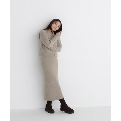 ナチュラルビューティーベーシック NATURAL BEAUTY BASIC スパンコールラメニットセットアップ （ベージュ）｜詳細画像