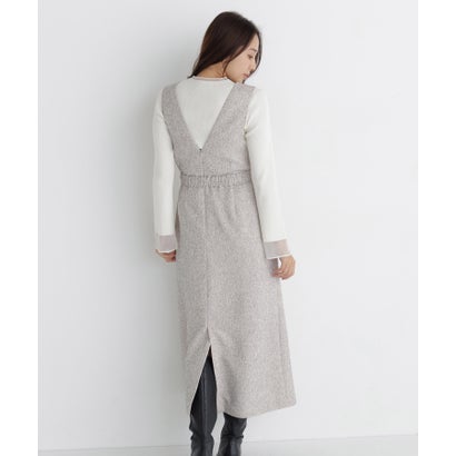 ナチュラルビューティーベーシック NATURAL BEAUTY BASIC ベルト付Vネックジャンスカ （ベージュミックス2）｜詳細画像