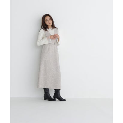 ナチュラルビューティーベーシック NATURAL BEAUTY BASIC ベルト付Vネックジャンスカ （ベージュミックス2）｜詳細画像