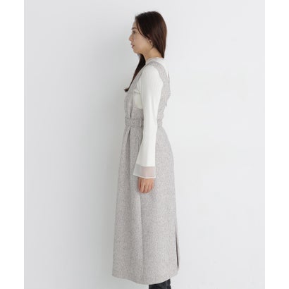 ナチュラルビューティーベーシック NATURAL BEAUTY BASIC ベルト付Vネックジャンスカ （ベージュミックス2）｜詳細画像