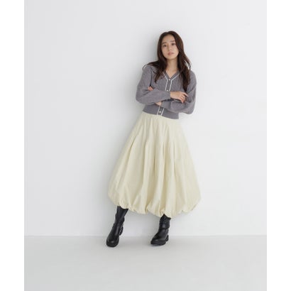 ナチュラルビューティーベーシック NATURAL BEAUTY BASIC タックバルーンスカート （ペールイエロー）｜詳細画像