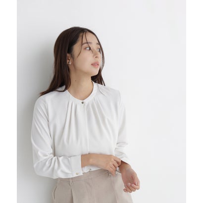 ナチュラルビューティーベーシック NATURAL BEAUTY BASIC フロントタックブラウス （オフホワイト1）｜詳細画像