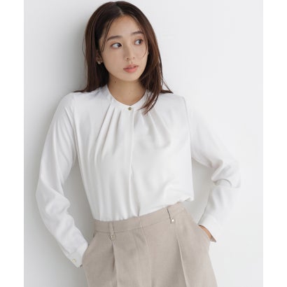 ナチュラルビューティーベーシック NATURAL BEAUTY BASIC フロントタックブラウス （オフホワイト1）｜詳細画像