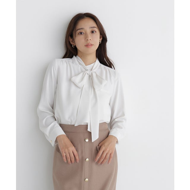 2wayリボンボウタイブラウス （オフホワイト1）