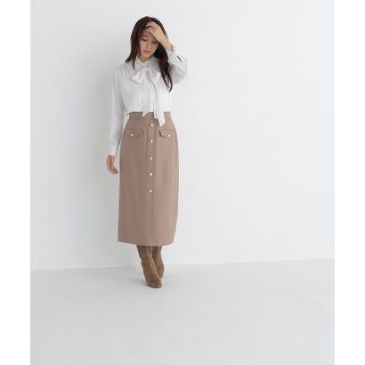 ナチュラルビューティーベーシック NATURAL BEAUTY BASIC 2wayリボンボウタイブラウス （ライトイエロー）｜詳細画像