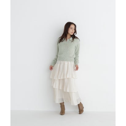 ナチュラルビューティーベーシック NATURAL BEAUTY BASIC プリーツティアードスカート （オフホワイト1）｜詳細画像