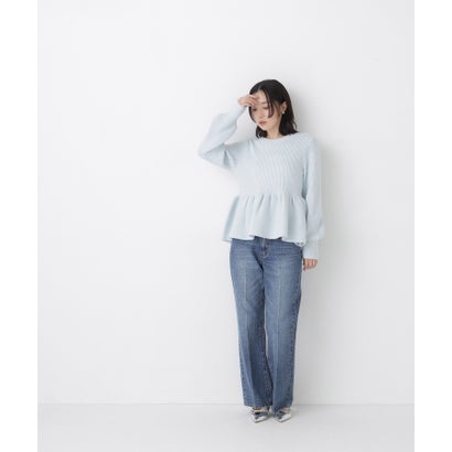 ナチュラルビューティーベーシック NATURAL BEAUTY BASIC フォルムペプラムニット （ベージュ系2）｜詳細画像