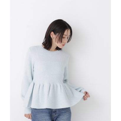ナチュラルビューティーベーシック NATURAL BEAUTY BASIC フォルムペプラムニット （ベージュ系2）｜詳細画像