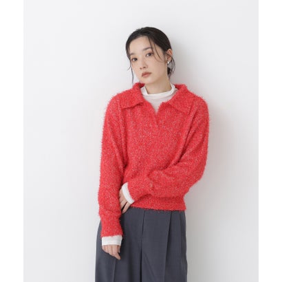 ナチュラルビューティーベーシック NATURAL BEAUTY BASIC フェザーラメ混ニット （オフ系2）｜詳細画像