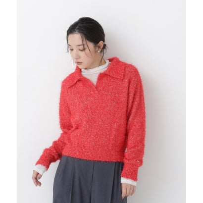 ナチュラルビューティーベーシック NATURAL BEAUTY BASIC フェザーラメ混ニット （オフ系2）｜詳細画像
